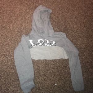 Gray super cropped sweatshirt